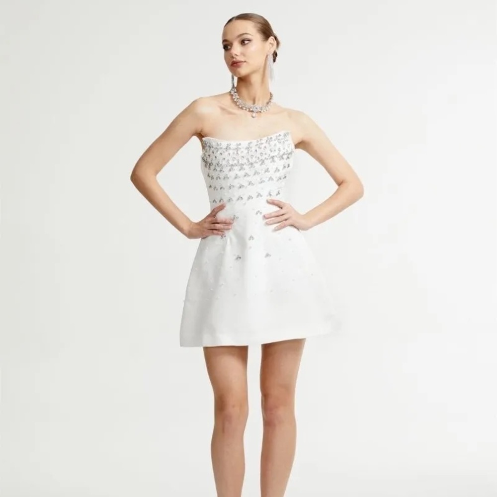 Embellished White Mini Dress - second look/bridal shower/engagement/rehearsal